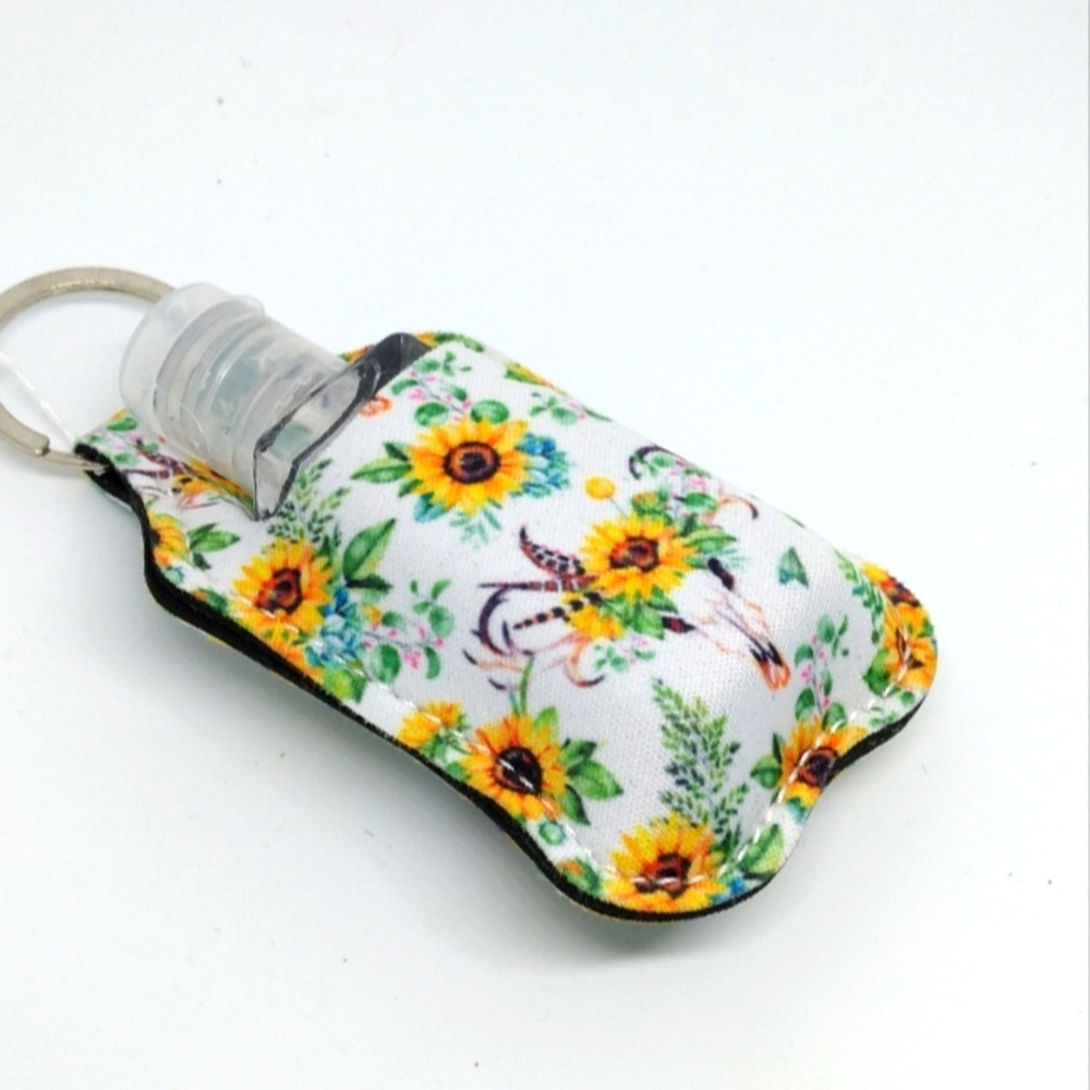 Sunflower sanitizer keychain